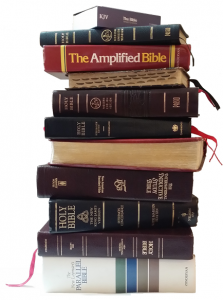 Stack of Bible Versions 434x583